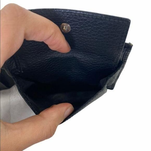 Authentic Gucci Wallet Black Leather Canvas Card Holder GG Vintage - Picture 8 of 11